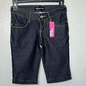 Forever Young Black Denim Shorts